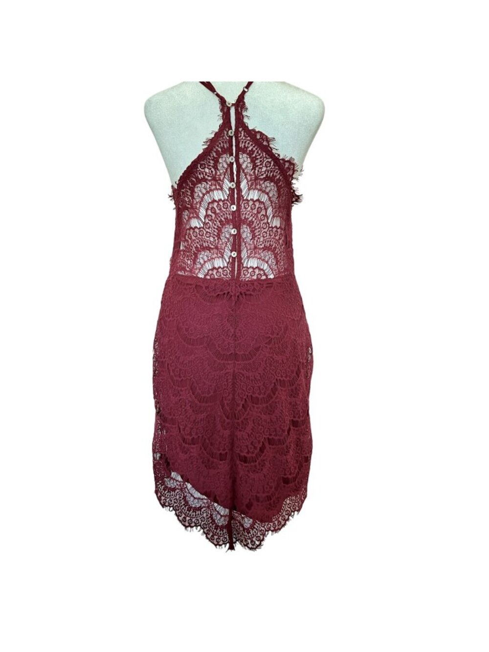 Free People Shes Got It Mini Dress Lace Halter Homecoming Cocktail Dark Romantic - Picture 5 of 13